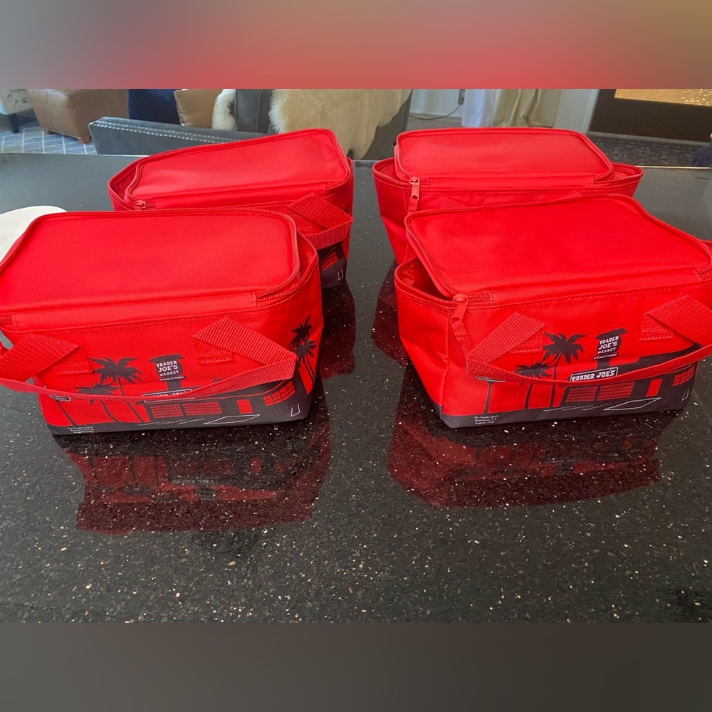 NWT Lot Trader Joe’s Red Insulated Zip Totes